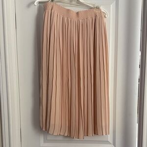 Who What Wear Pleated Midi Skirt in Blush